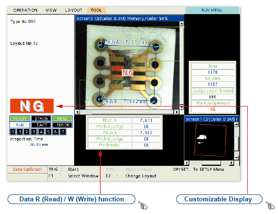 panasonice vision system interface display